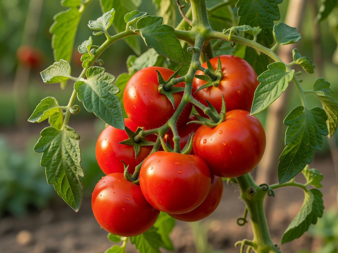 Fresh red tomatoes on the vine
